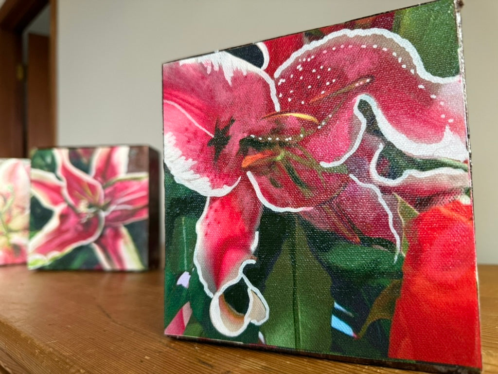 Stargazer Lily Woodblock Painting