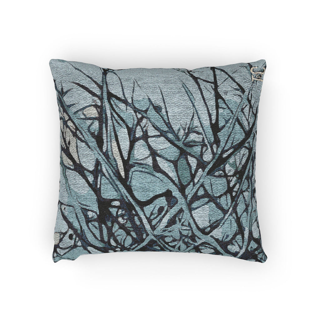 Blue Hawthorn Woven Pillow