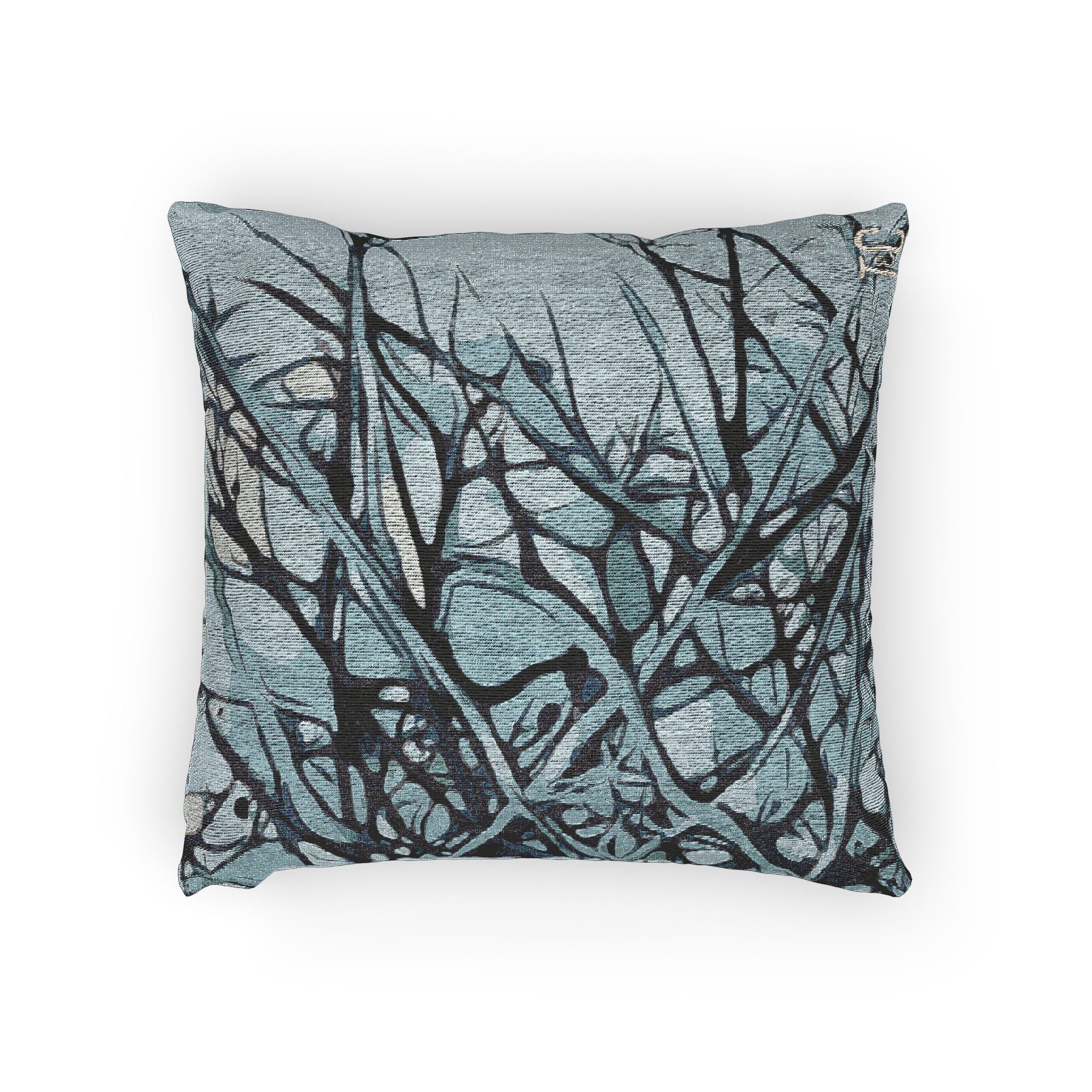 Blue Hawthorn Woven Pillow