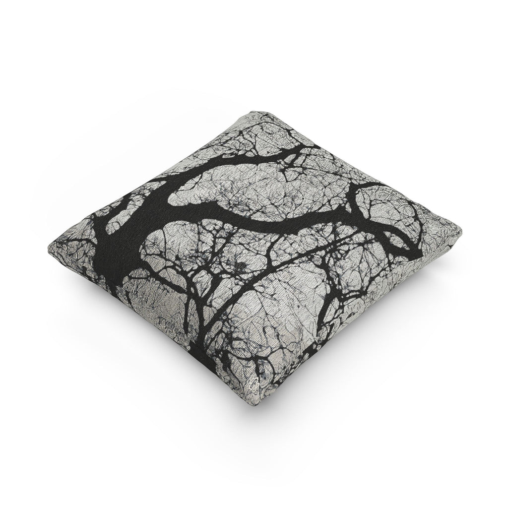 BLACK AND WHITE Winter Oak II WOVEN PILLOW