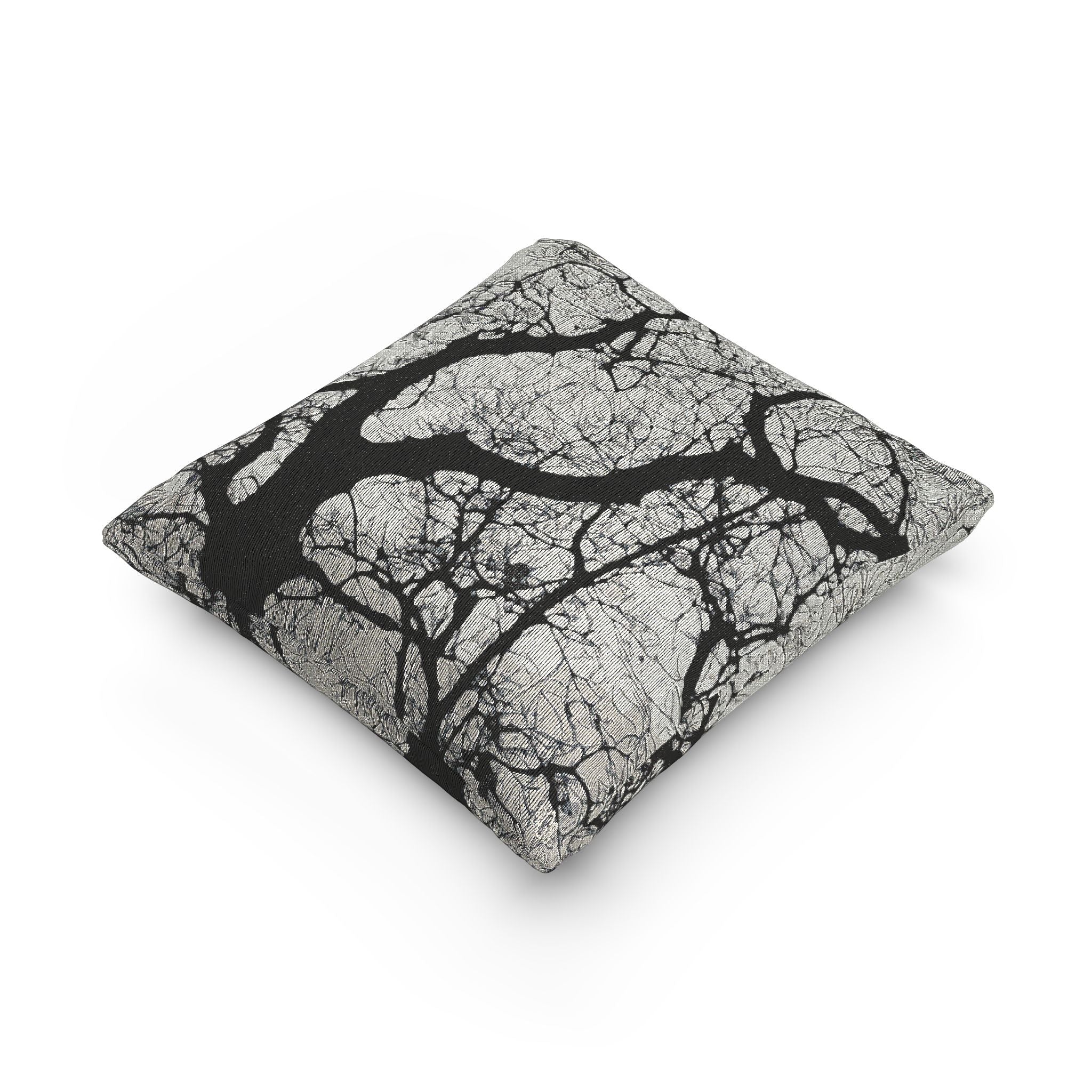 BLACK AND WHITE Winter Oak II WOVEN PILLOW