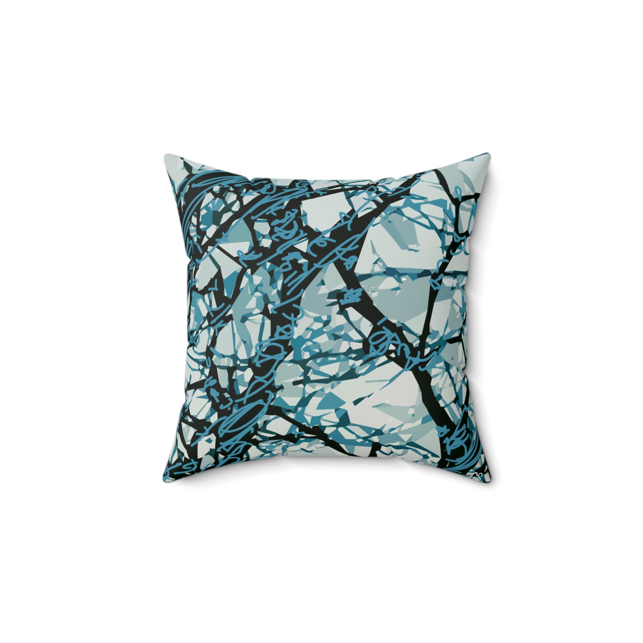 Black Jack Oak II Faux Suede Pillow — Bold Hand-Painted Tree Square Throw Pillow