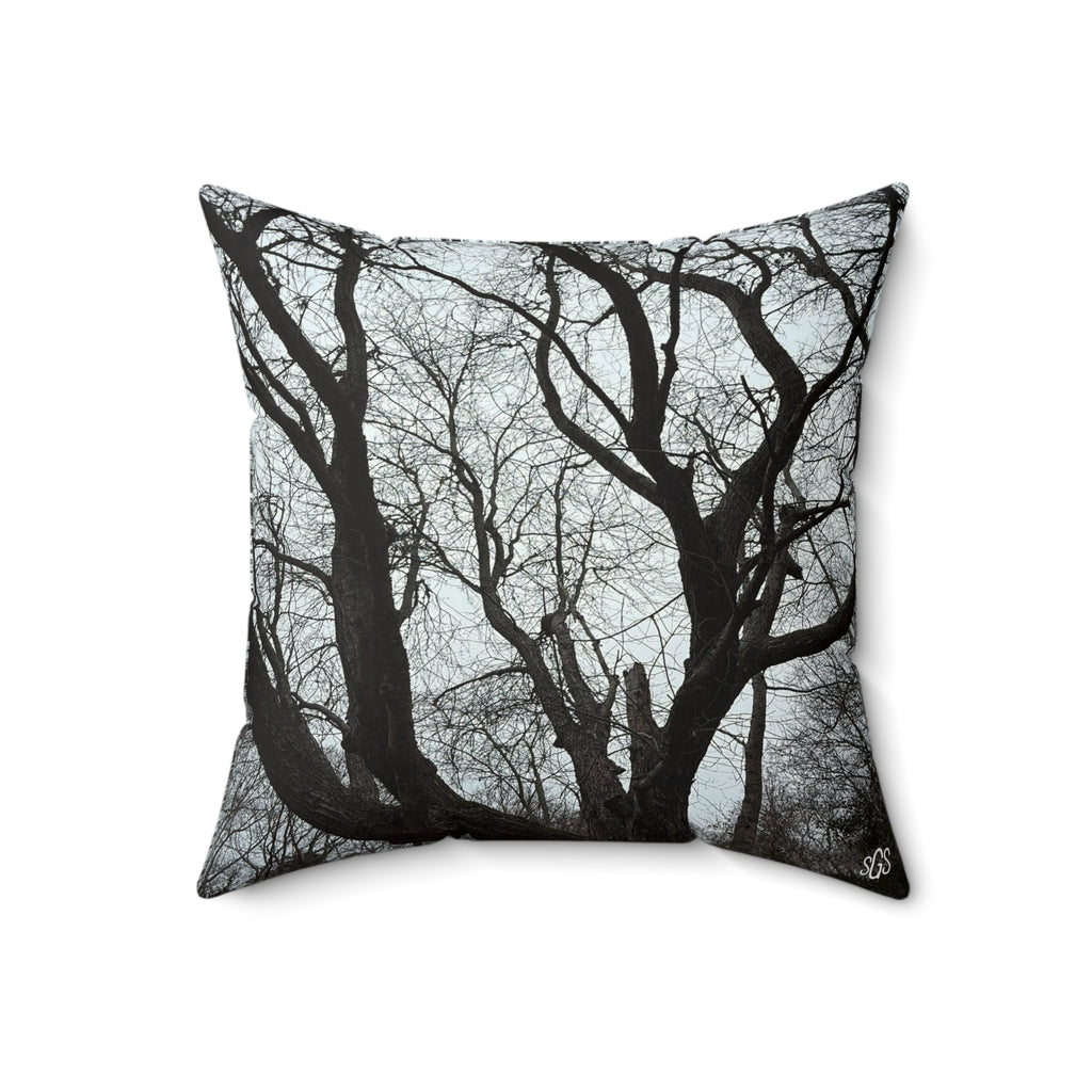 Black and White Winter Oak || Smooth Pillows