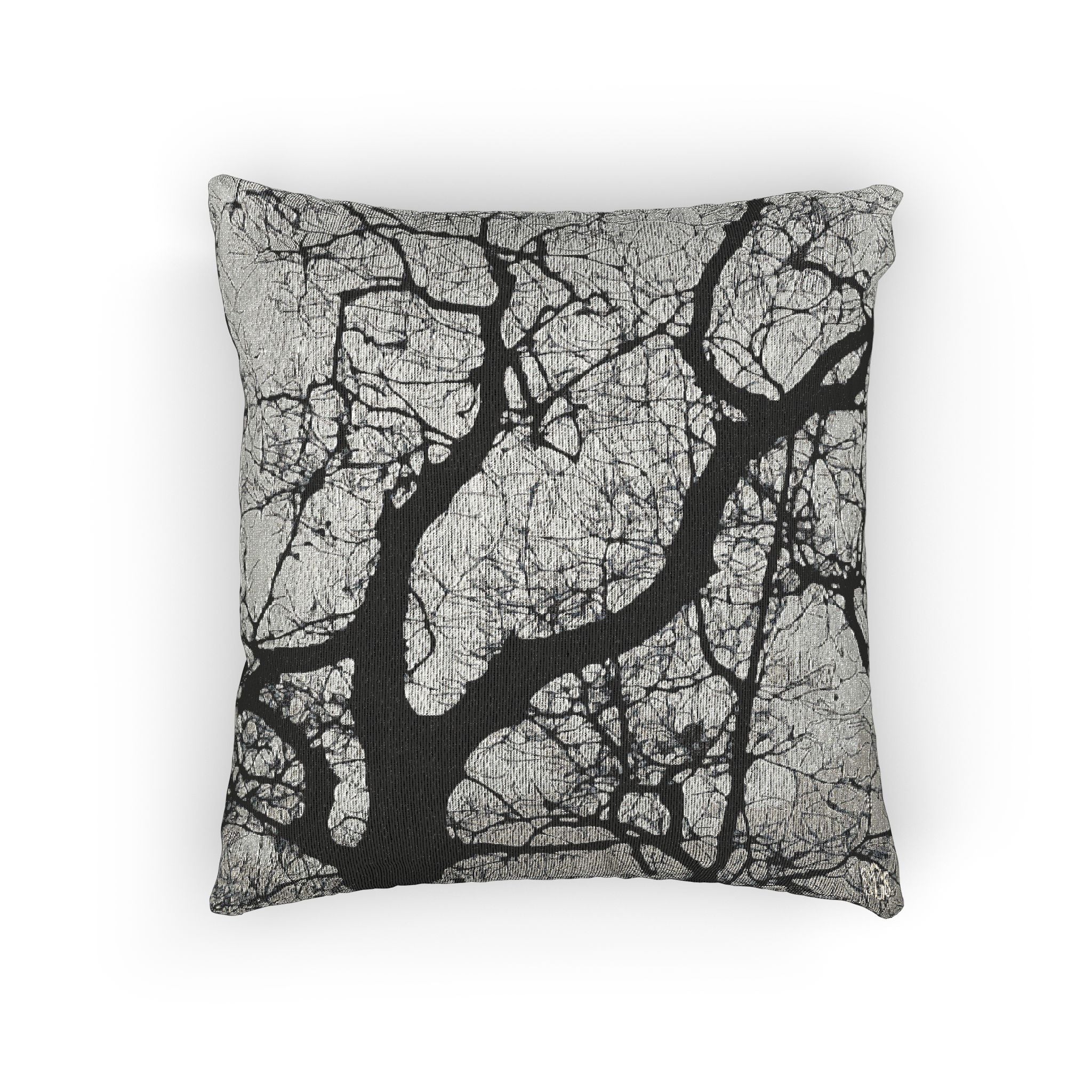 BLACK AND WHITE Winter Oak II WOVEN PILLOW