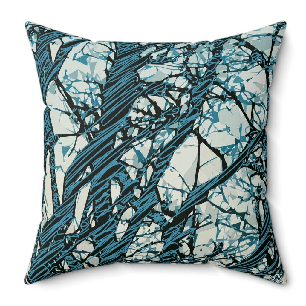 Black Jack Oak III Faux Suede Pillow — Bold Hand-Painted Tree Square Throw Pillow
