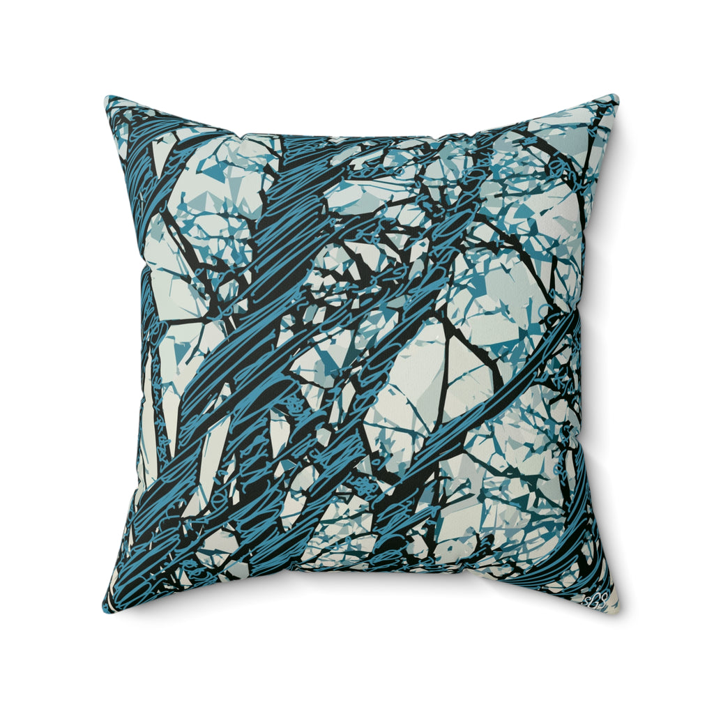 Black Jack Oak III Faux Suede Pillow — Bold Hand-Painted Tree Square Throw Pillow