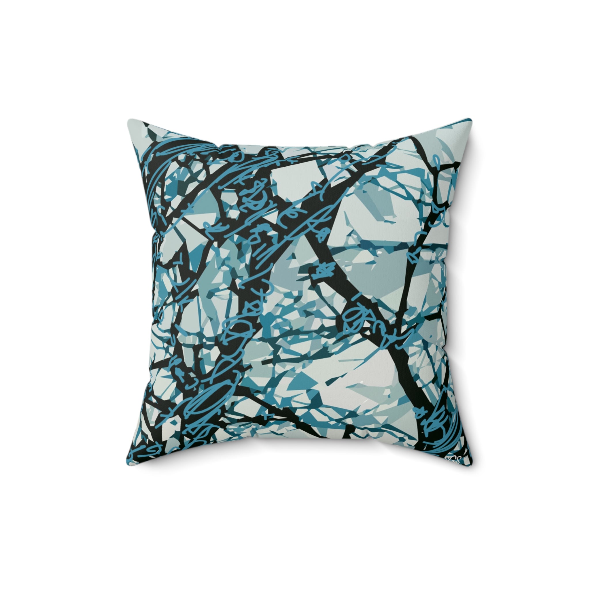 Black Jack Oak II Faux Suede Pillow — Bold Hand-Painted Tree Square Throw Pillow