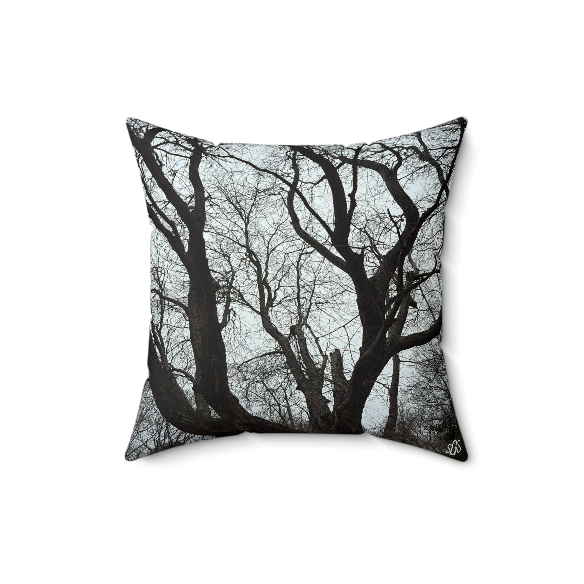 Black and White Winter Oak || Smooth Pillows
