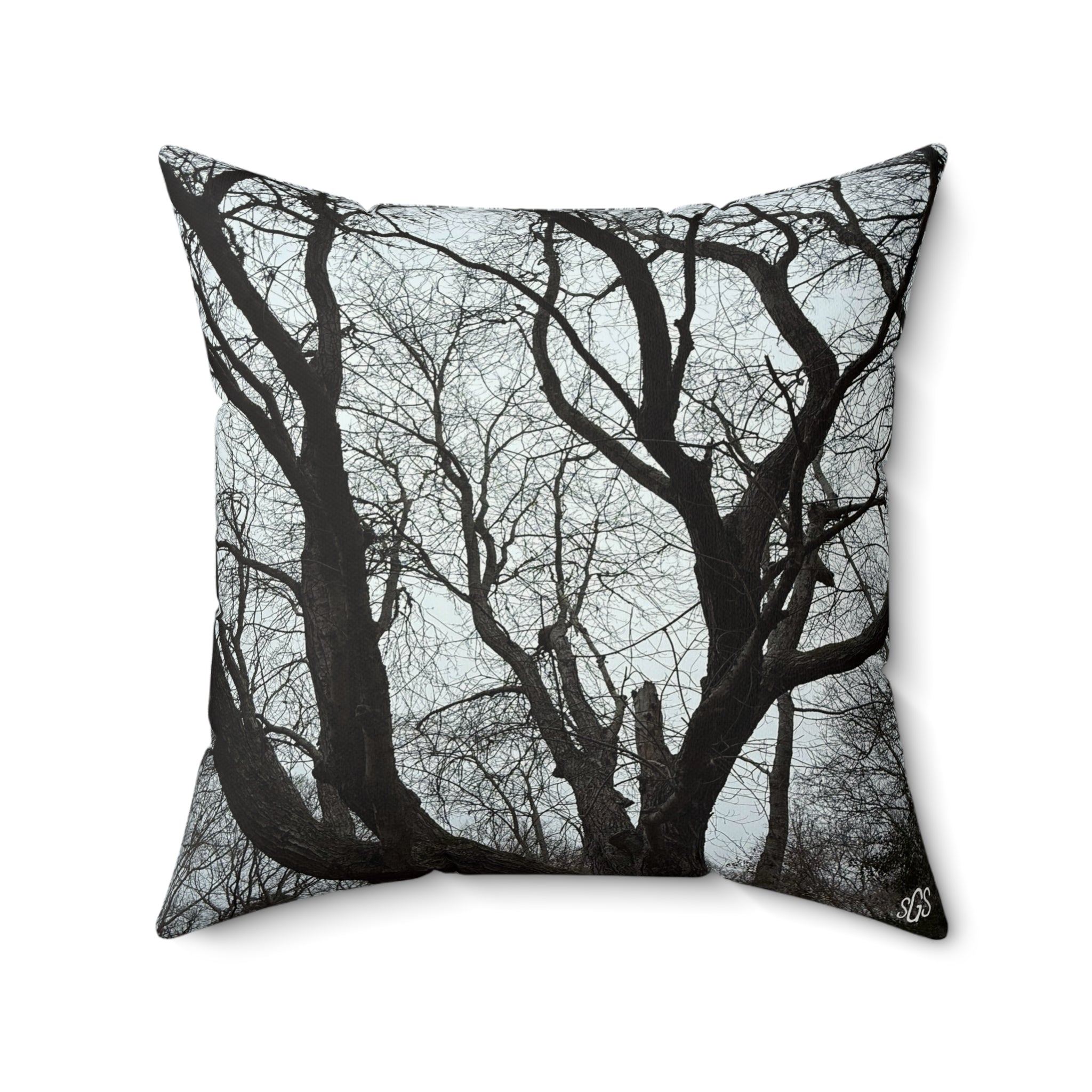 Black and White Winter Oak || Smooth Pillows