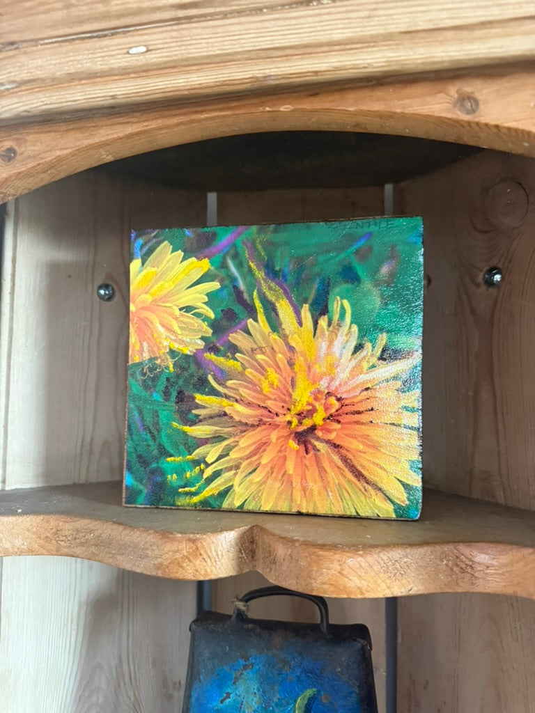 Dandy Dandelion Woodblock Painting- SOLD- PREORDER AVAILABLE!