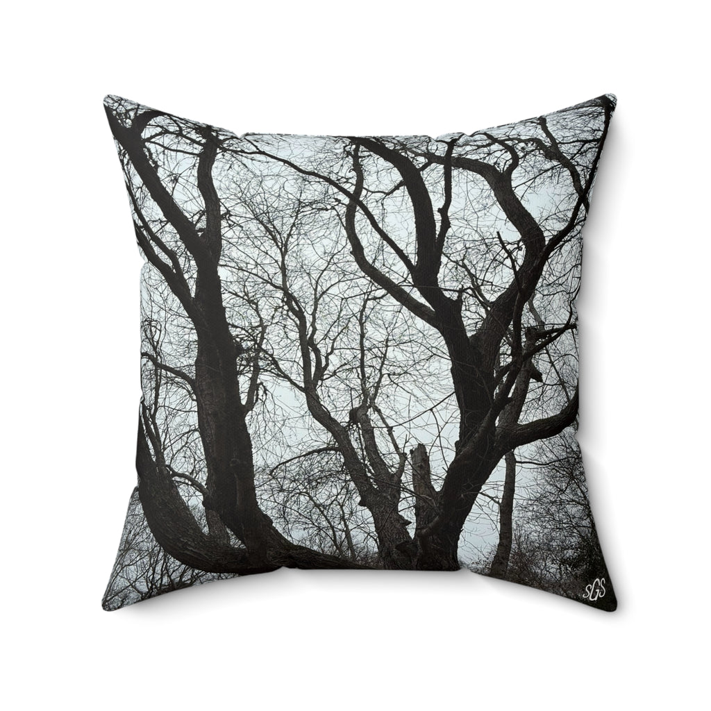 Black and White Winter Oak || Smooth Pillows