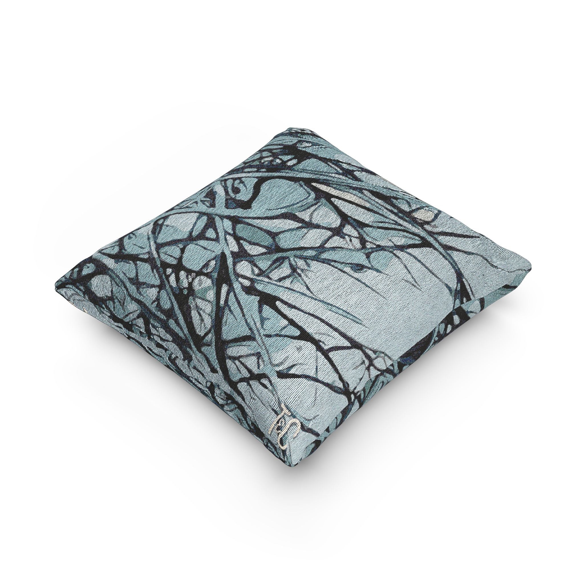 Blue Hawthorn Woven Pillow