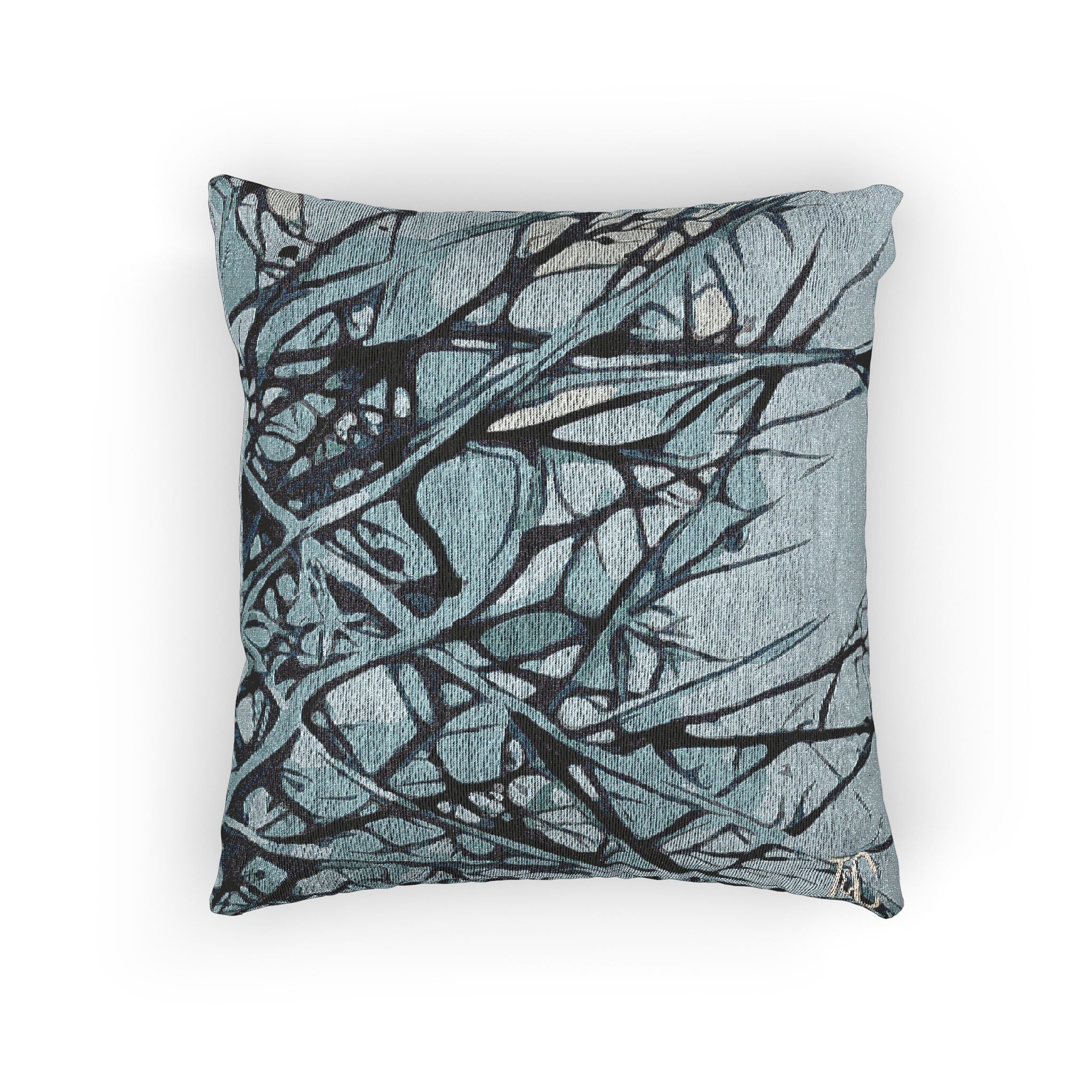 Blue Hawthorn Woven Pillow
