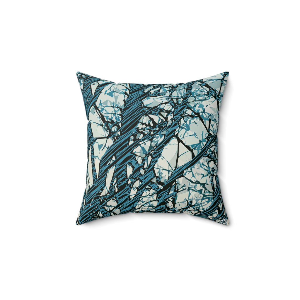 Black Jack Oak III Faux Suede Pillow — Bold Hand-Painted Tree Square Throw Pillow