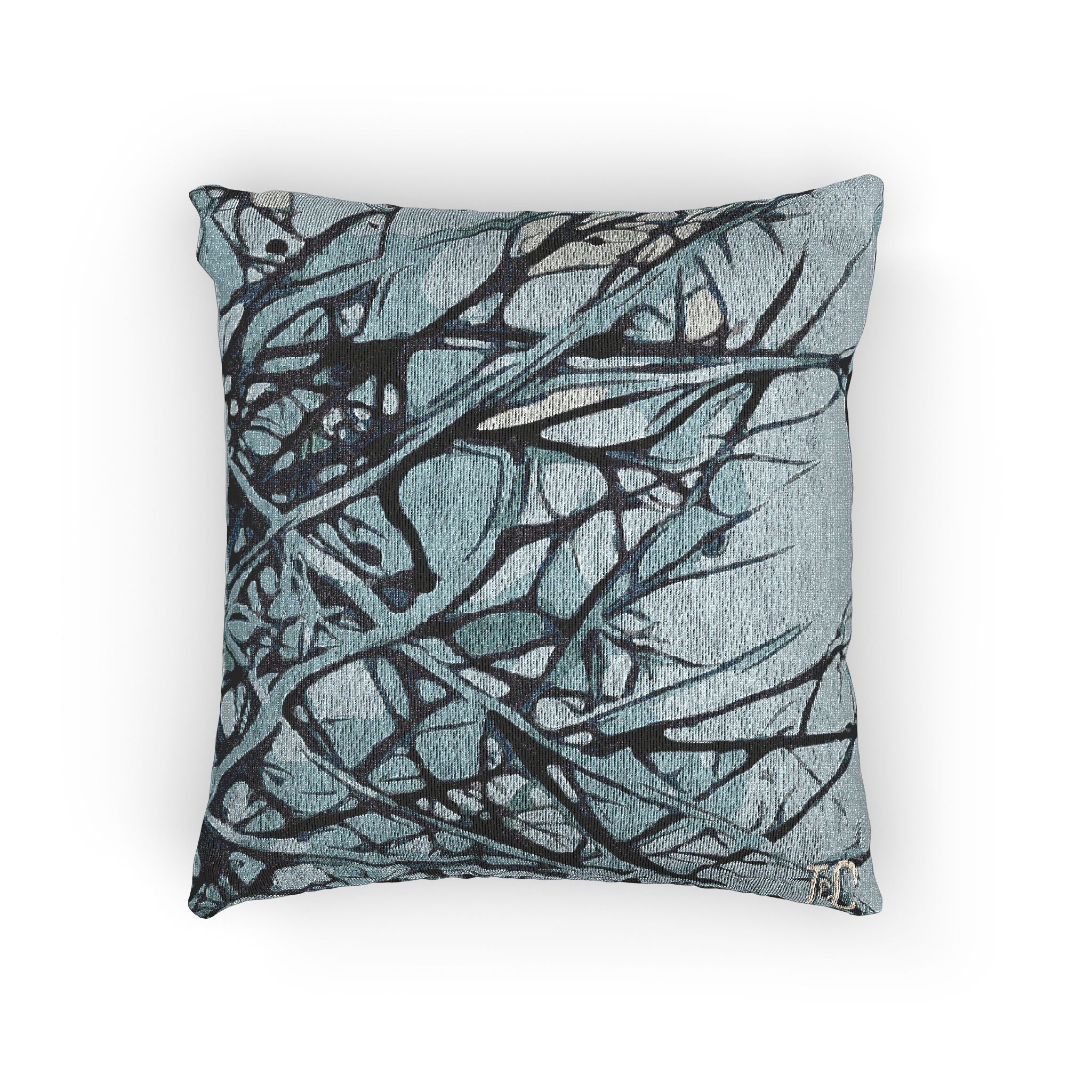 Blue Hawthorn Woven Pillow