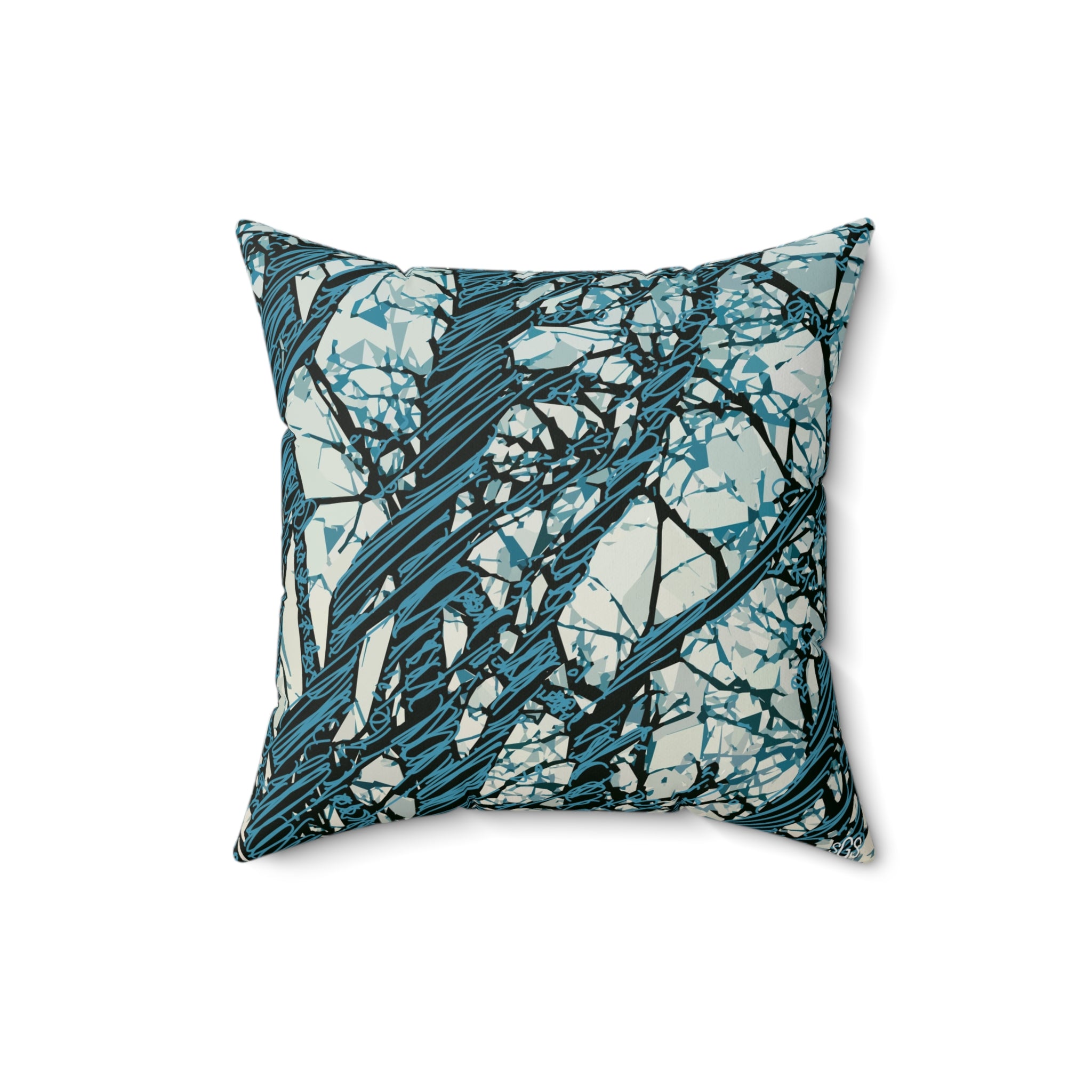 Black Jack Oak III Faux Suede Pillow — Bold Hand-Painted Tree Square Throw Pillow