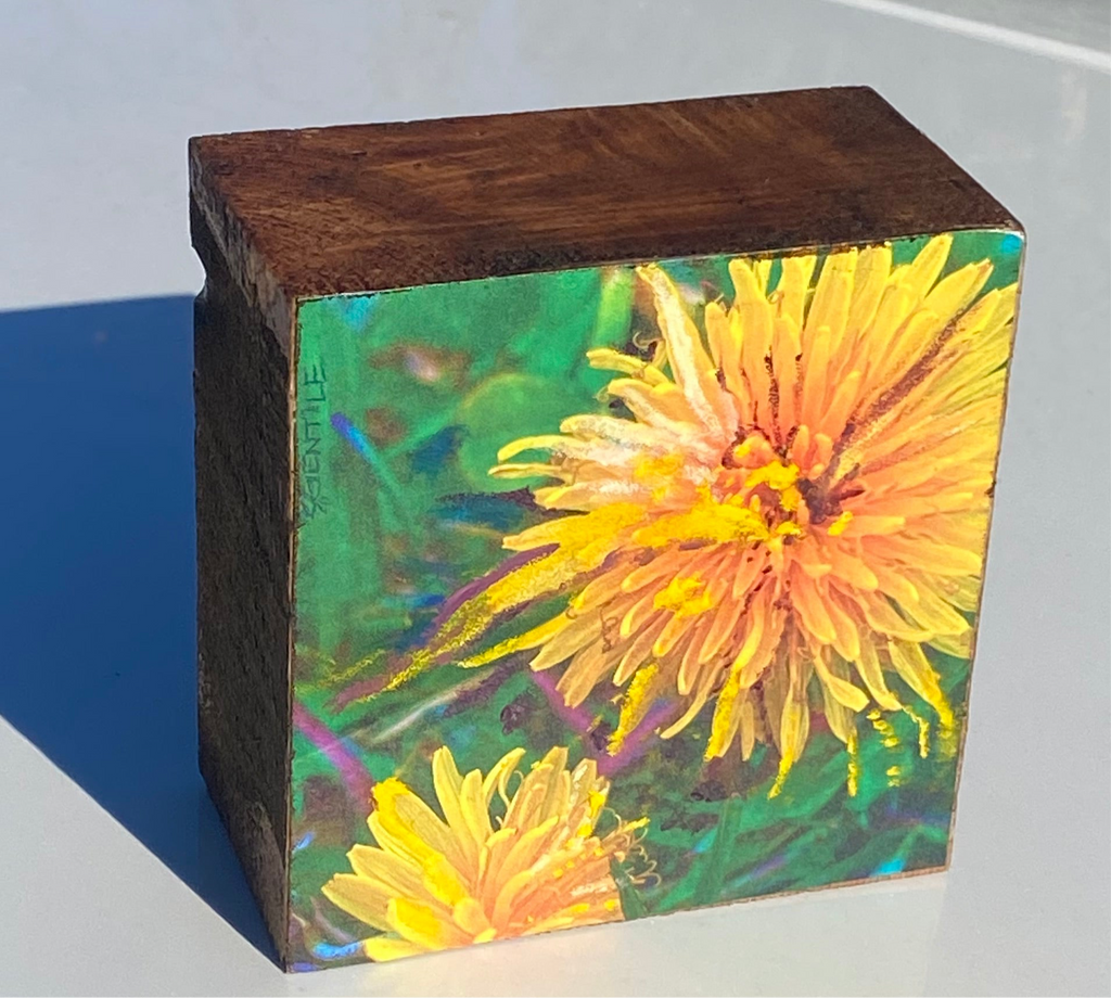 Dandy Dandelion Woodblock Painting- SOLD- PREORDER AVAILABLE!