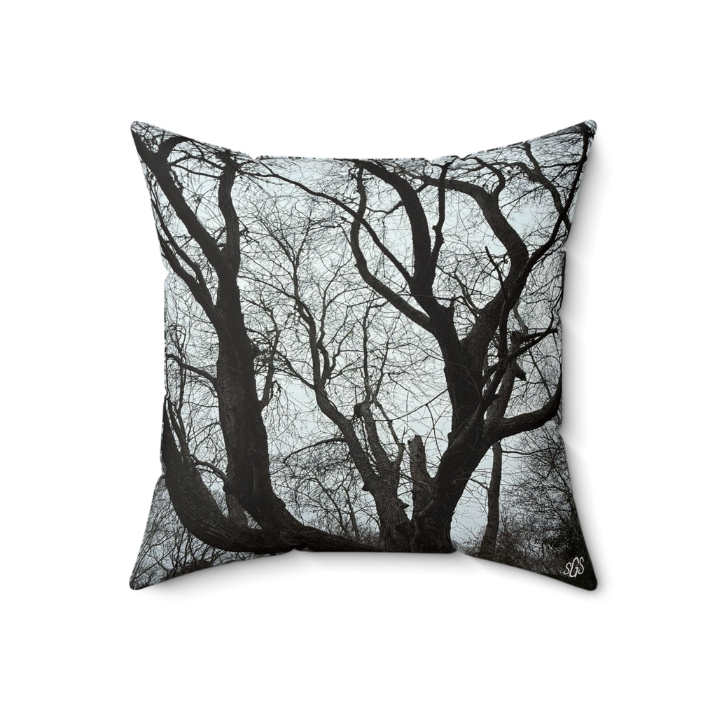 Black and White Winter Oak || Smooth Pillows