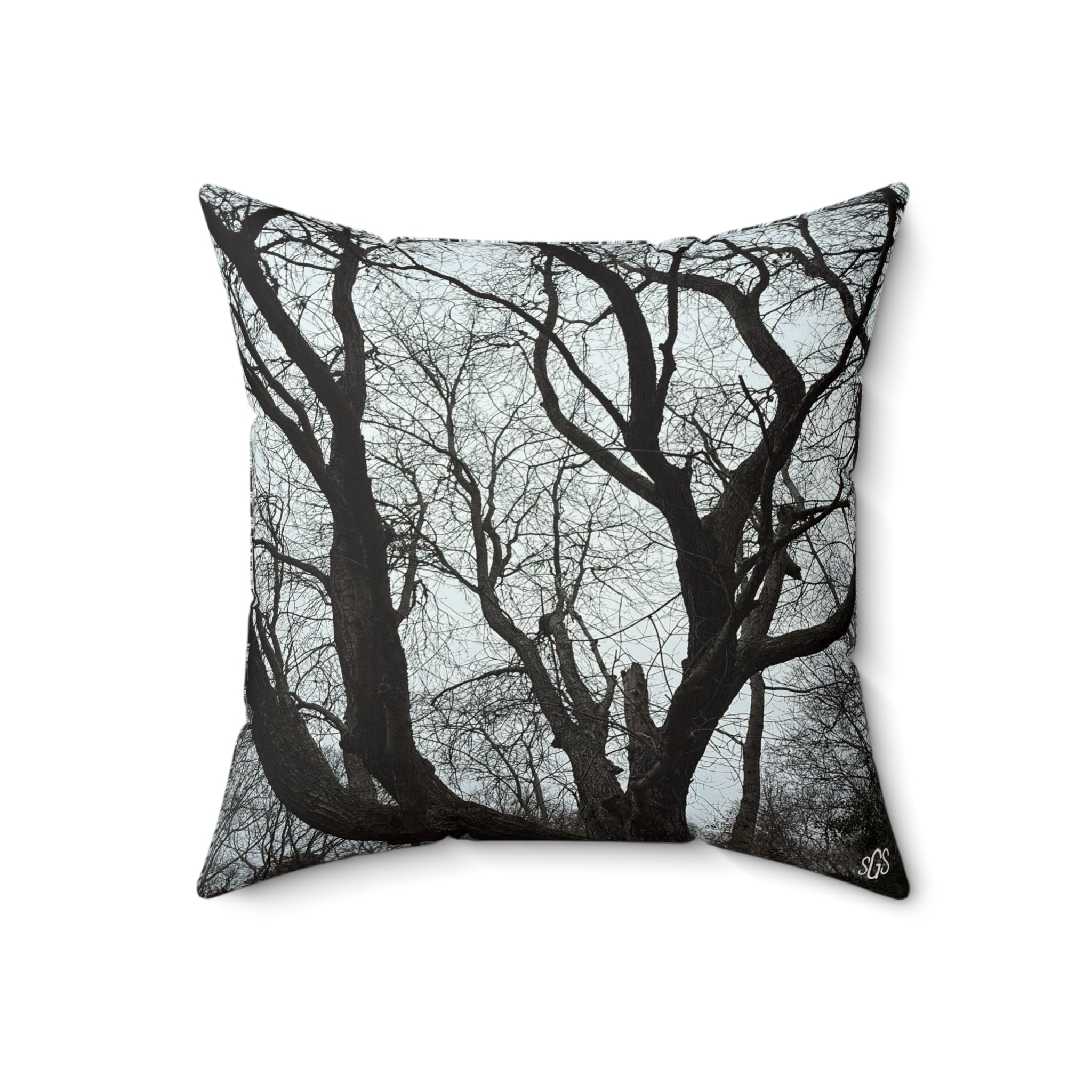 Black and White Winter Oak || Smooth Pillows