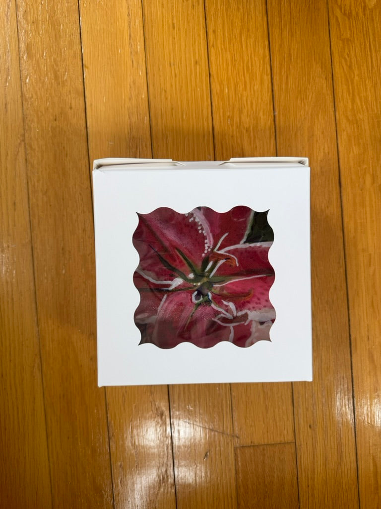 Blushing Girl Lily Woodblock Painting