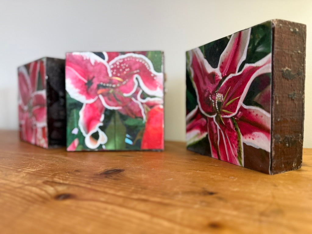 Dizzy Lily Woodblock Painting