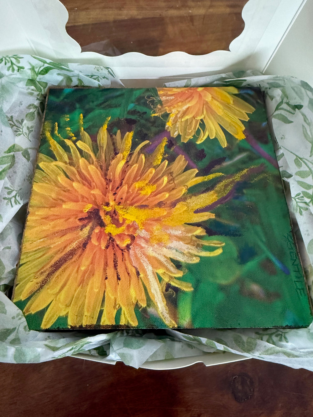 Dandy Dandelion Woodblock Painting- SOLD- PREORDER AVAILABLE!