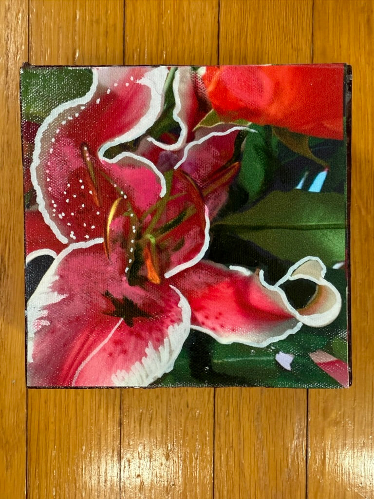 Stargazer Lily Woodblock Painting