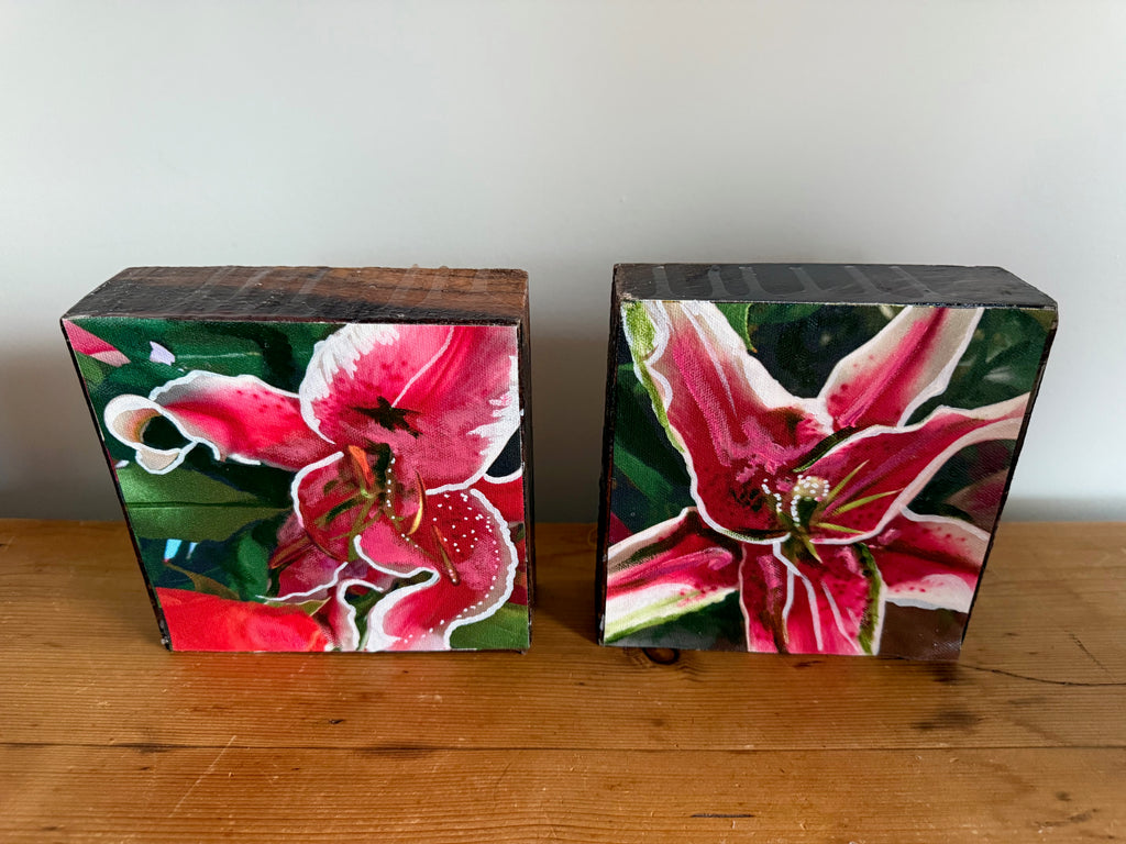 Dizzy Lily Woodblock Painting