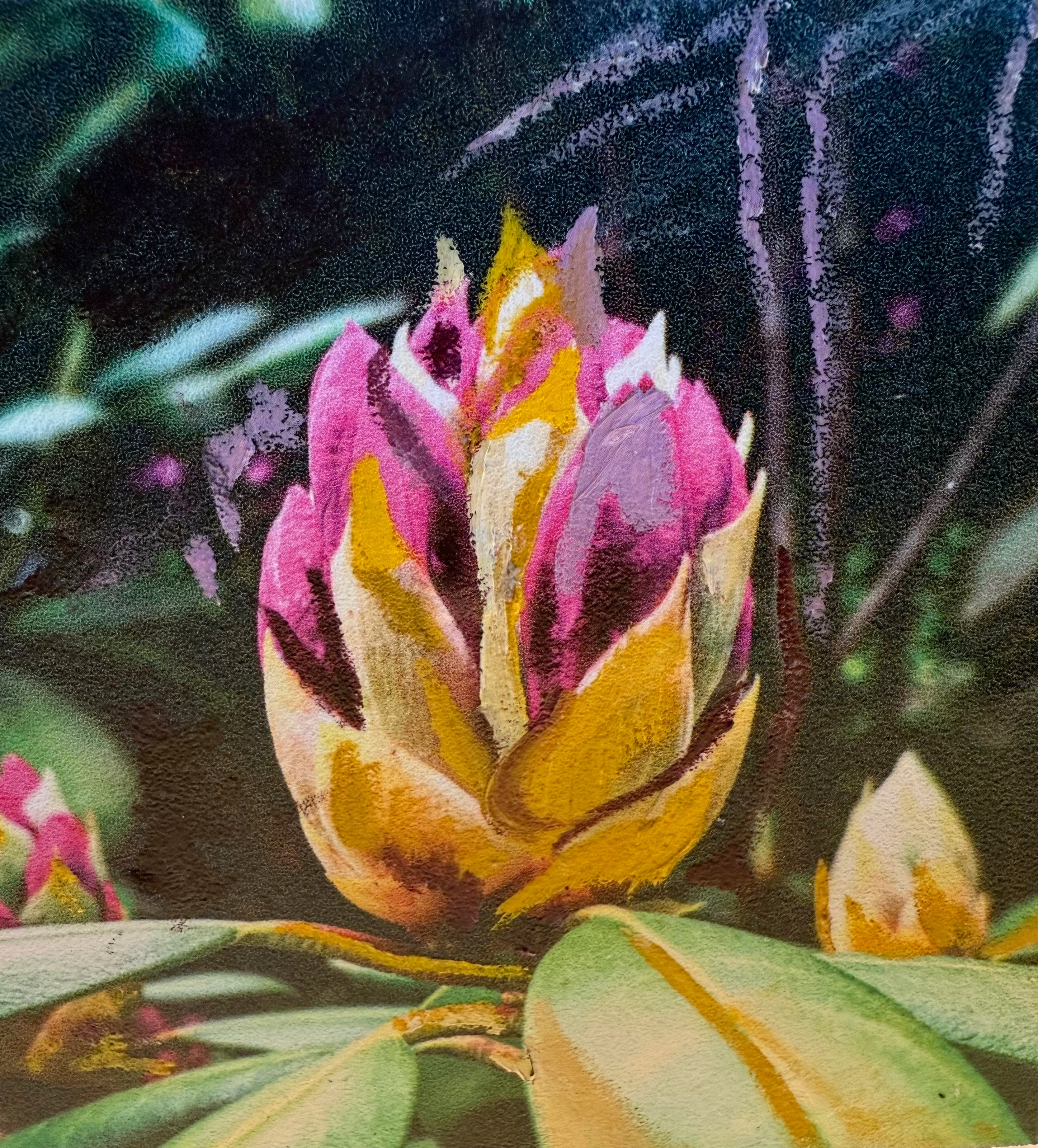 Long Island's Queen: Azalea Woodblock Painting