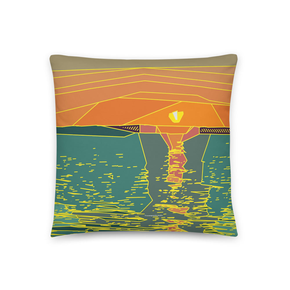 SUNSET BEACH COLLECTION: Golden Hour Sunset Pillow