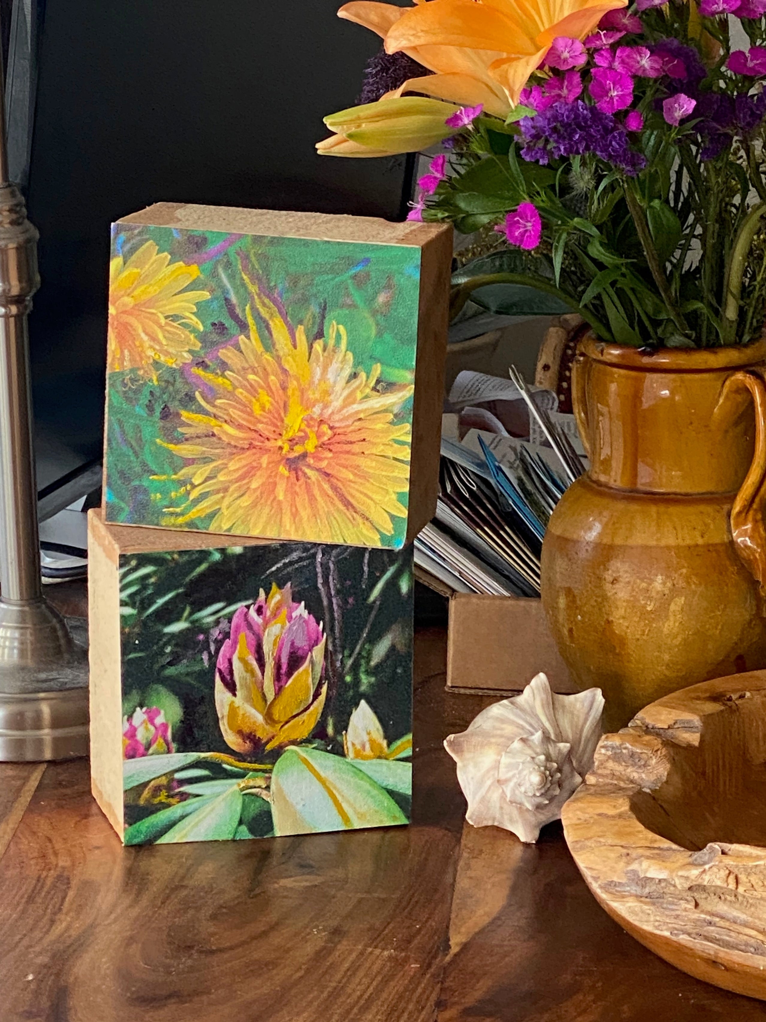 Dandy Dandelion Woodblock Painting- SOLD- PREORDER AVAILABLE!